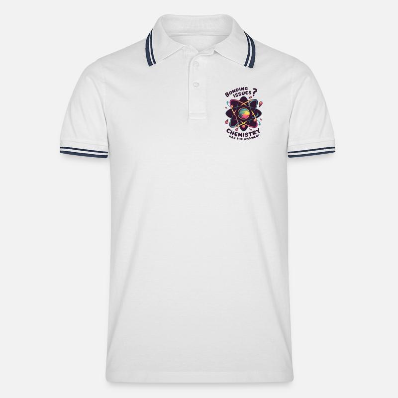 Bonding Issues? Chemistry Has the Answer - Männer Tipped Poloshirt - Weiß/Navy