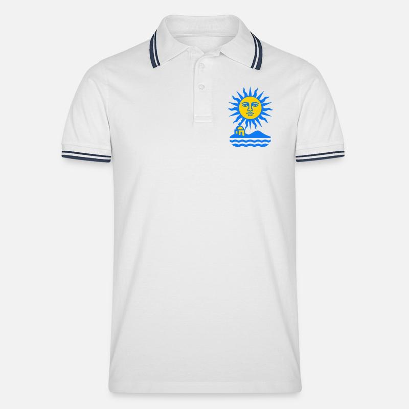Greece Sun Art - Männer Tipped Poloshirt - Weiß/Navy