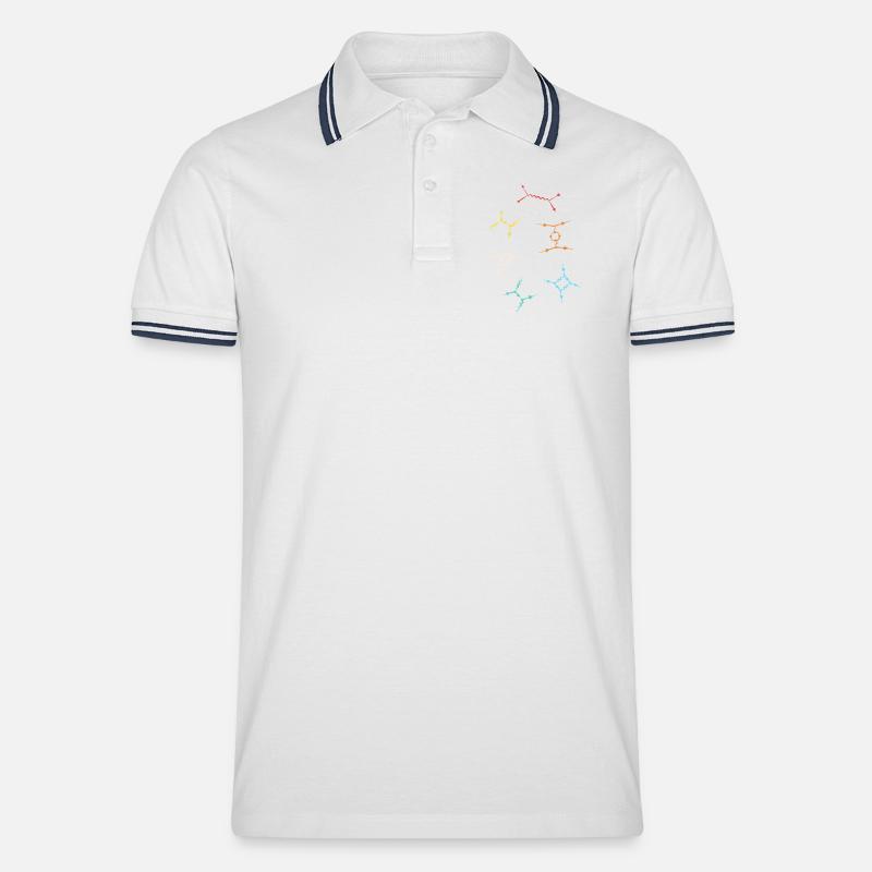 Quantenphysik Quanten Physik Quantensprung - Männer Tipped Poloshirt - Weiß/Navy