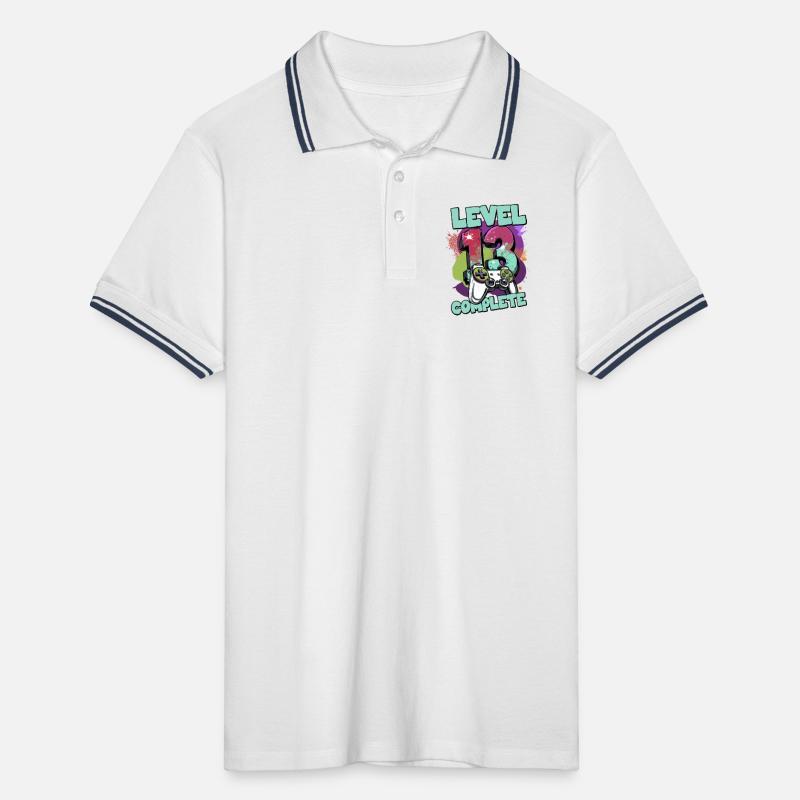 Level 13 Complete Gaming Splash years old Men's Tipped Polo Shirt