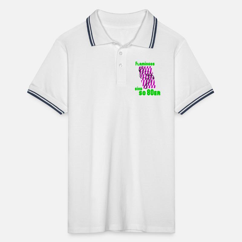 Flamingos 80er Männer Tipped Poloshirt