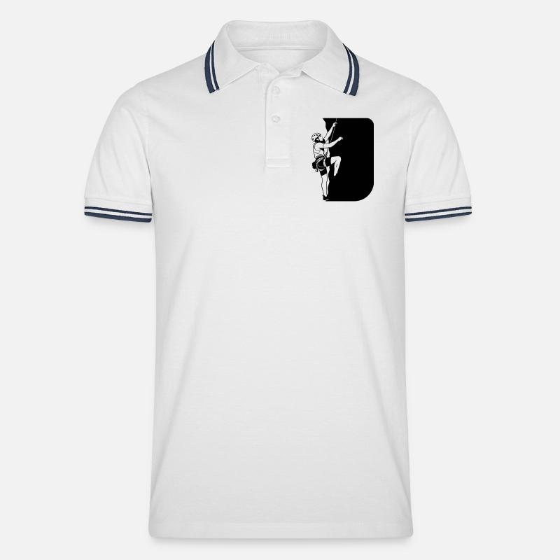 Bergsteiger - Männer Tipped Poloshirt - Weiß/Navy