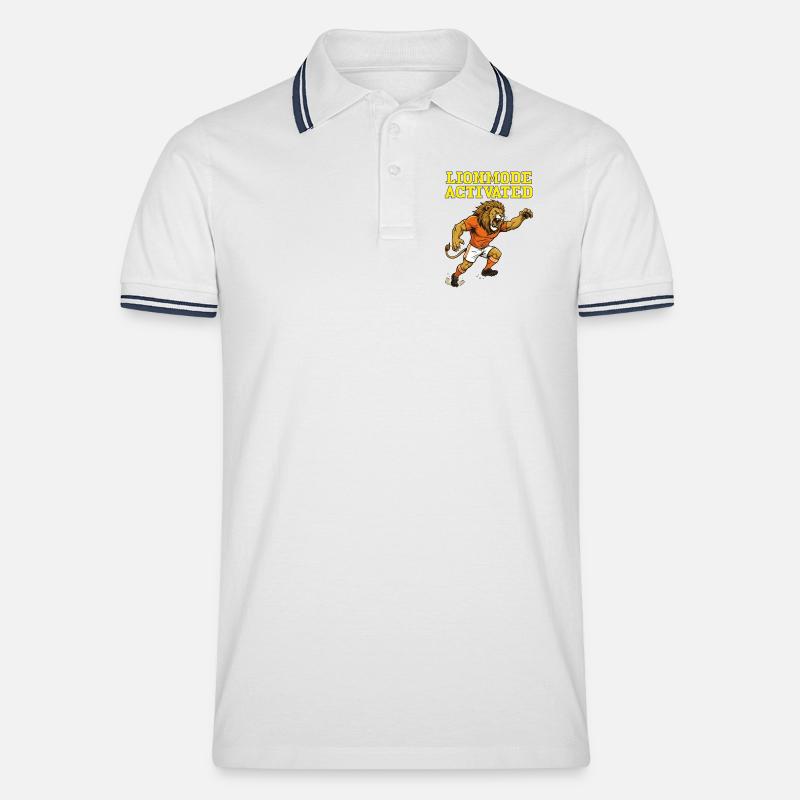 LionModeActivated - Polo tipped Homme - blanc/marine