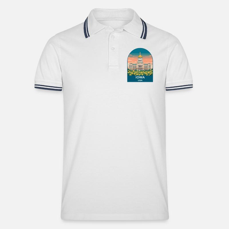 CTY02014 - Männer Tipped Poloshirt - Weiß/Navy