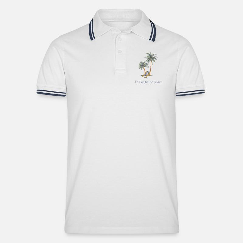 Let's go to the beach - Männer Tipped Poloshirt - Weiß/Navy