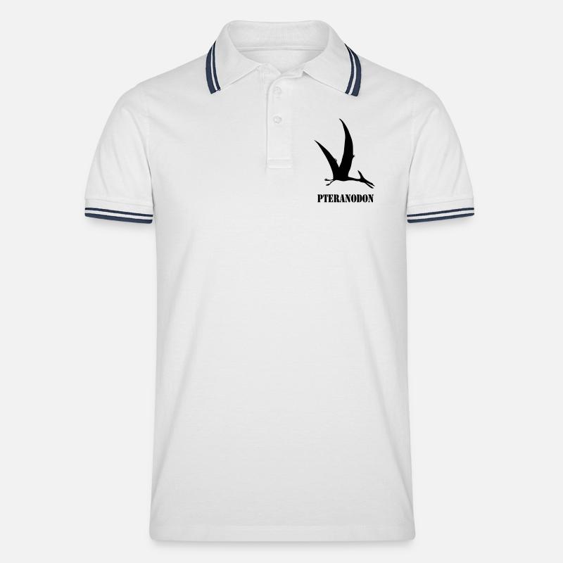 pteranodon - Männer Tipped Poloshirt - Weiß/Navy