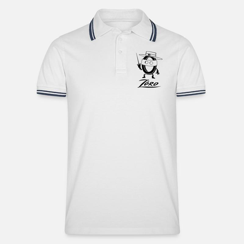 Super zero flex - Men's Tipped Polo Shirt - white/navy