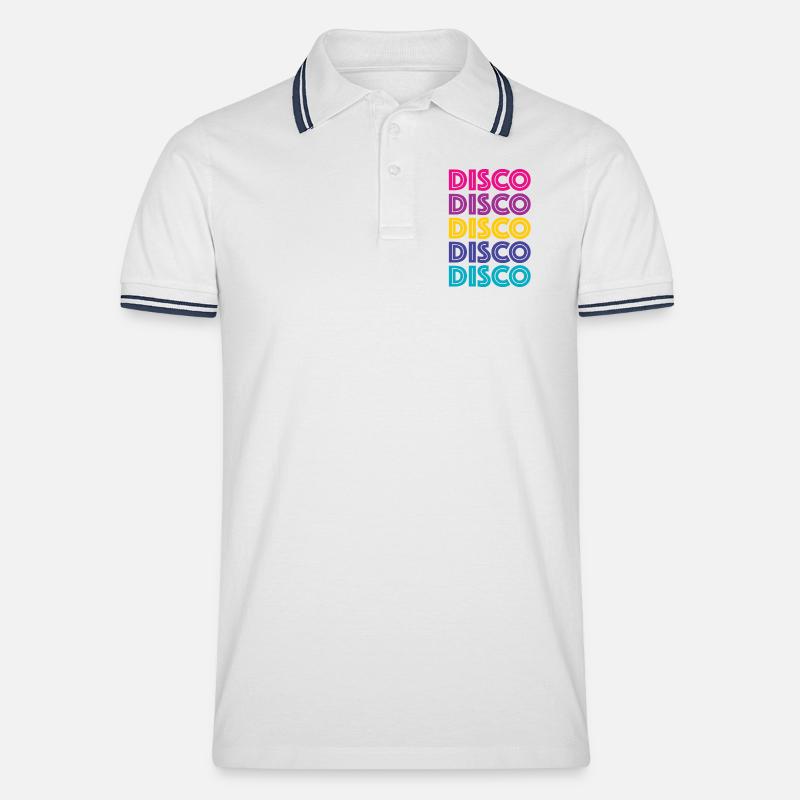 Disco Disco Disco - Männer Tipped Poloshirt - Weiß/Navy
