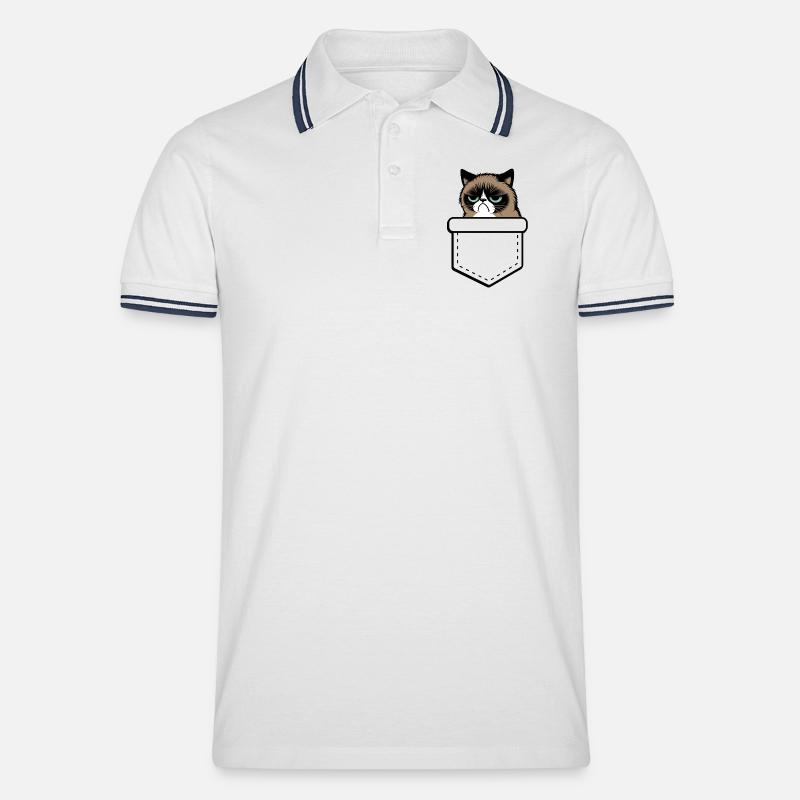 grumpy  - Männer Tipped Poloshirt - Weiß/Navy