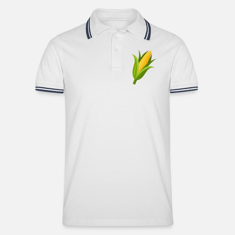 Corn stalk - Men's Tipped Polo Shirt - white/navy