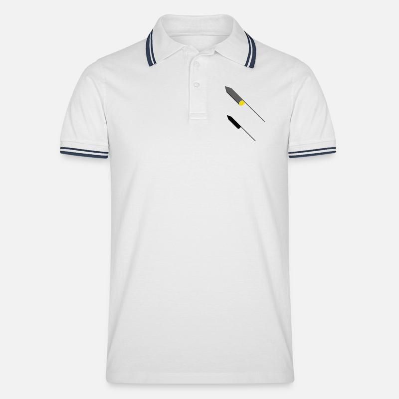 3D Rakete - Design - Männer Tipped Poloshirt - Weiß/Navy
