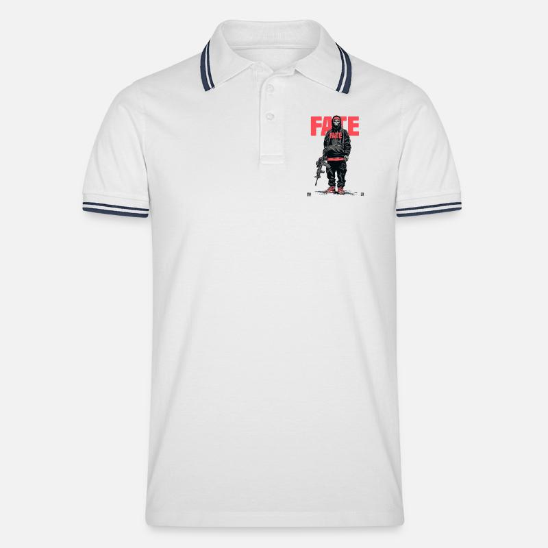 Fate Skeleton - Men's Tipped Polo Shirt - white/navy