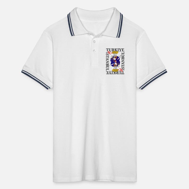 Sultan Ottoman Turkish Warrior King Card Modern Game Men's Tipped Polo Shirt