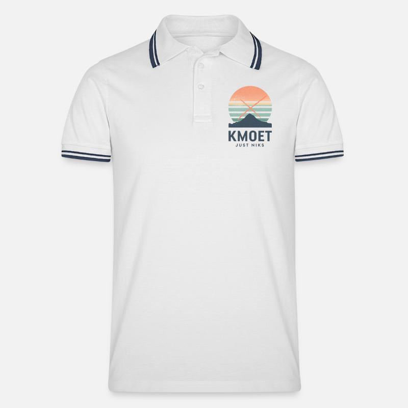 Kmoet just nothing, Antwerp dialect Shirts - Men's Tipped Polo Shirt - white/navy