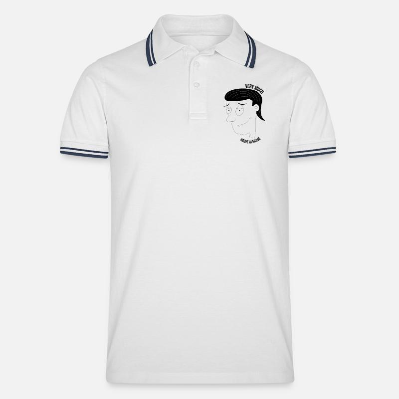 Sehr überdurchschnittlicher Mann - Männer Tipped Poloshirt - Weiß/Navy