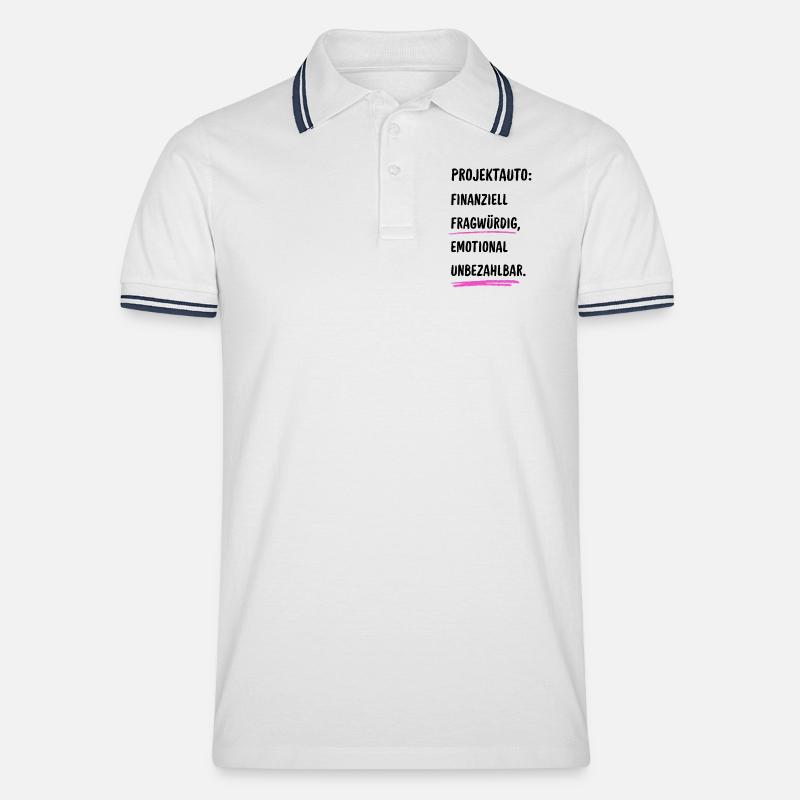 Projektauto - Männer Tipped Poloshirt - Weiß/Navy