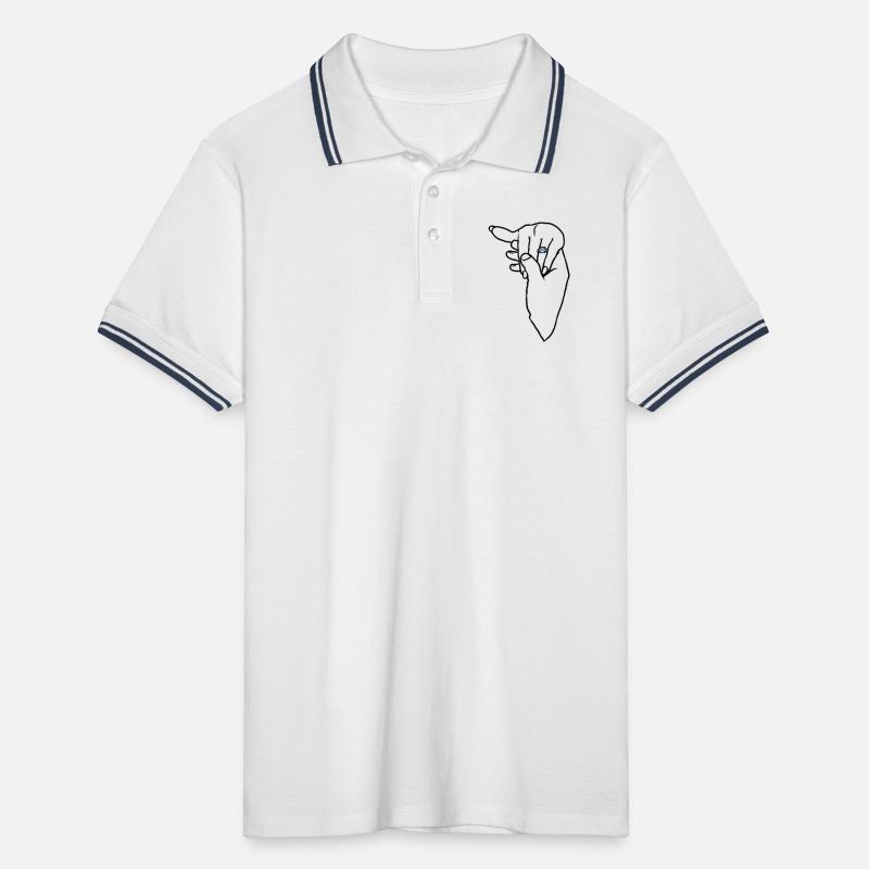Verlobungs-Ehering-Hand Männer Tipped Poloshirt