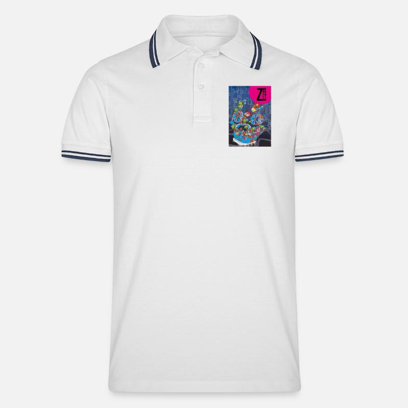 Zgeneration 3 - Männer Tipped Poloshirt - Weiß/Navy