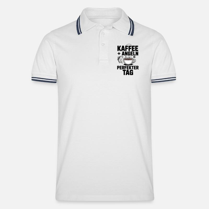 Angler Geschenk Perfekte Geschenkidee - Männer Tipped Poloshirt - Weiß/Navy