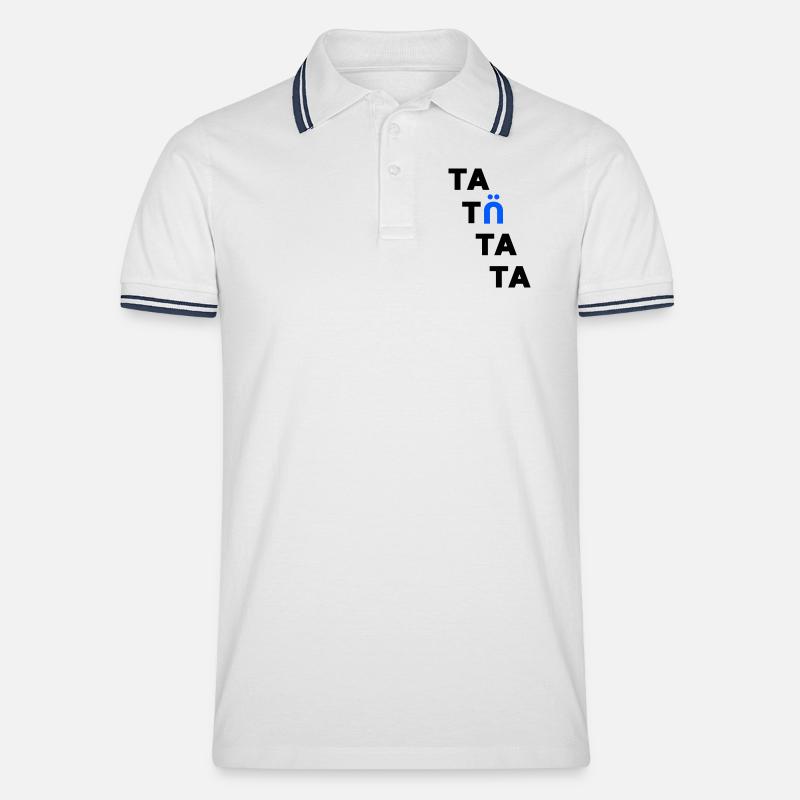 tatuetata - Männer Tipped Poloshirt - Weiß/Navy