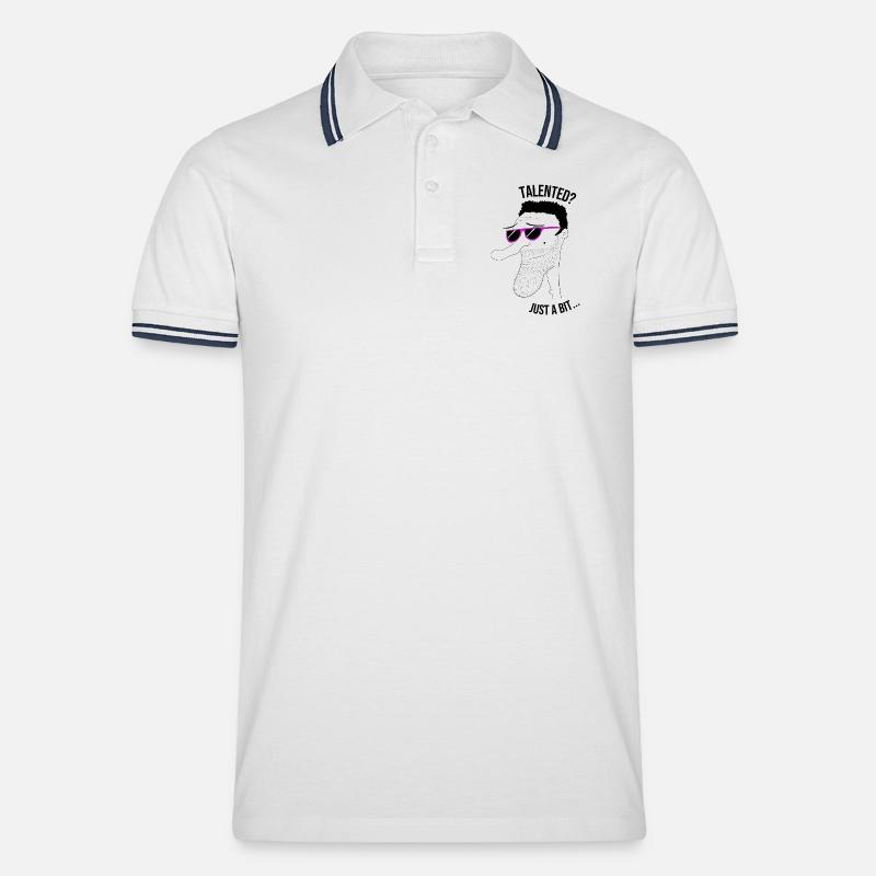 Talentiert? Nur ein bisschen... Mann - Männer Tipped Poloshirt - Weiß/Navy
