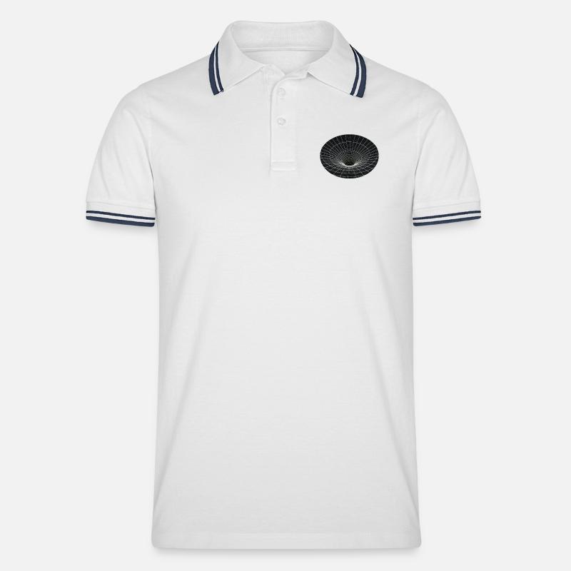 Vortex-Gitter Wurmloch - Männer Tipped Poloshirt - Weiß/Navy