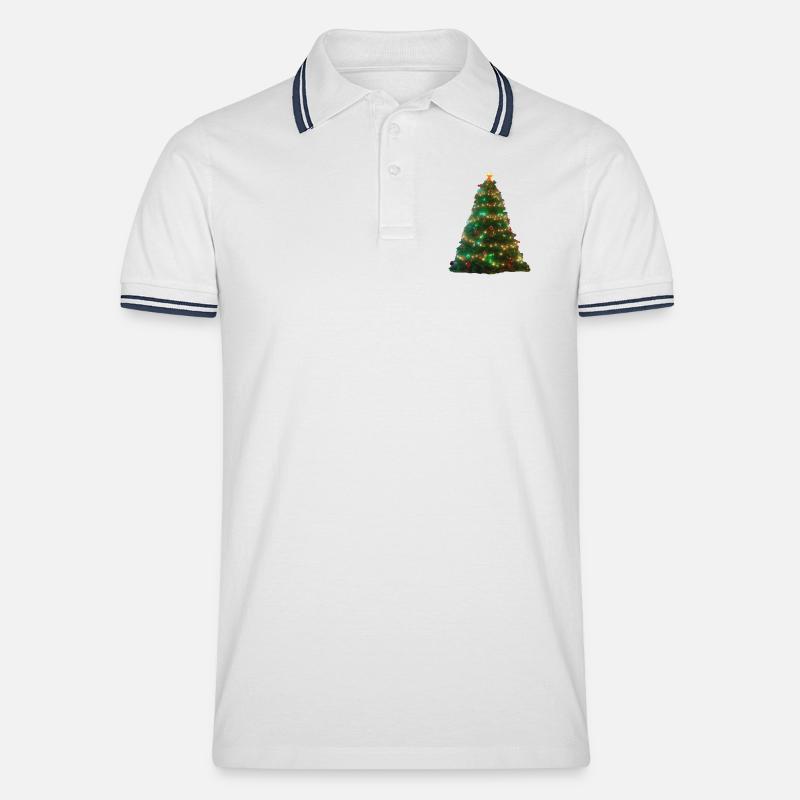 Arbre de Noël - Polo tipped Homme - blanc/marine