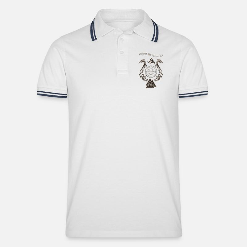 Wikinger-Symbol - Männer Tipped Poloshirt - Weiß/Navy