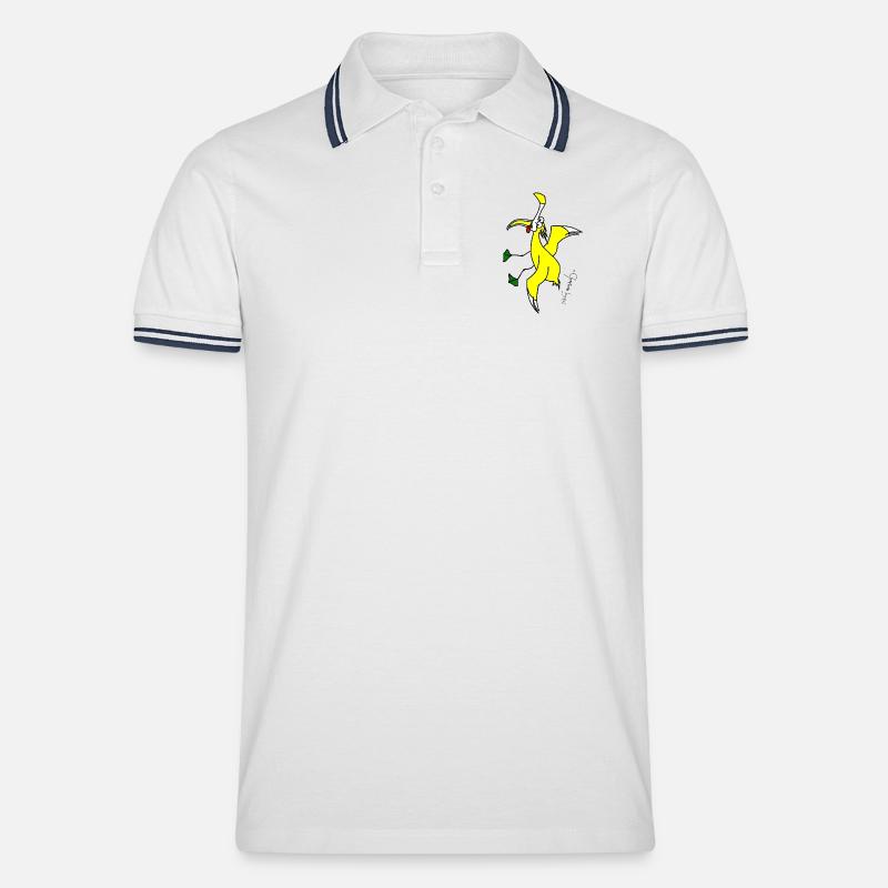 Kreischmöwe - Larus Vocifer - Männer Tipped Poloshirt - Weiß/Navy