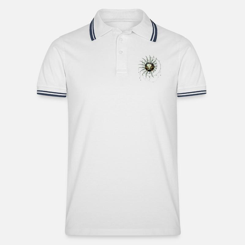 Wunderbare Fee am Drachentor - Männer Tipped Poloshirt - Weiß/Navy