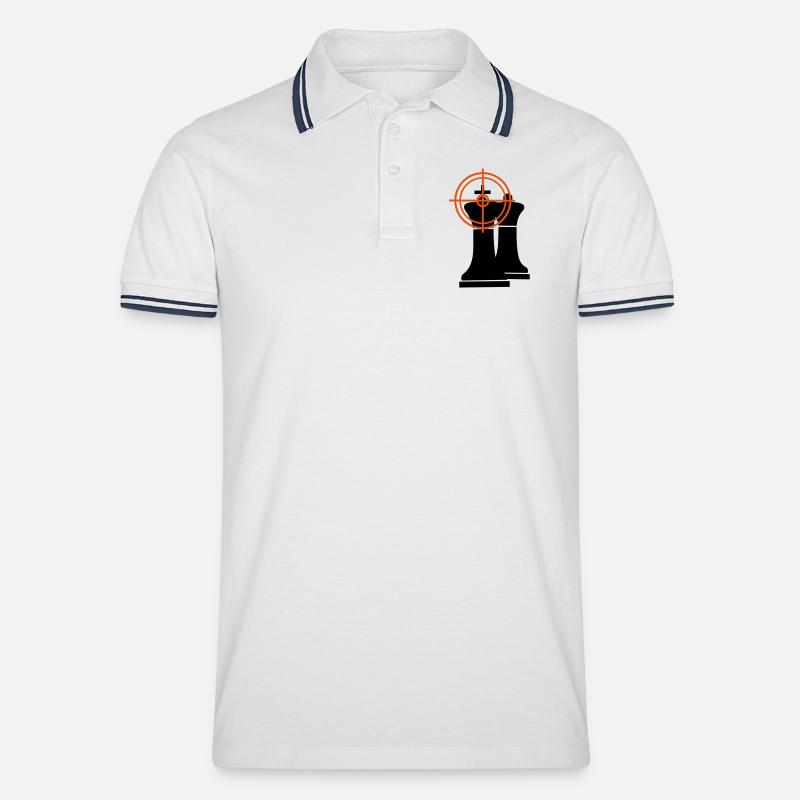 Schachmatt - Männer Tipped Poloshirt - Weiß/Navy