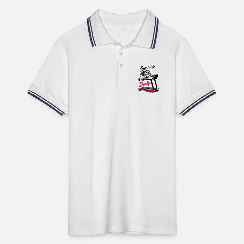Running from Problems - Slowly Männer Tipped Poloshirt