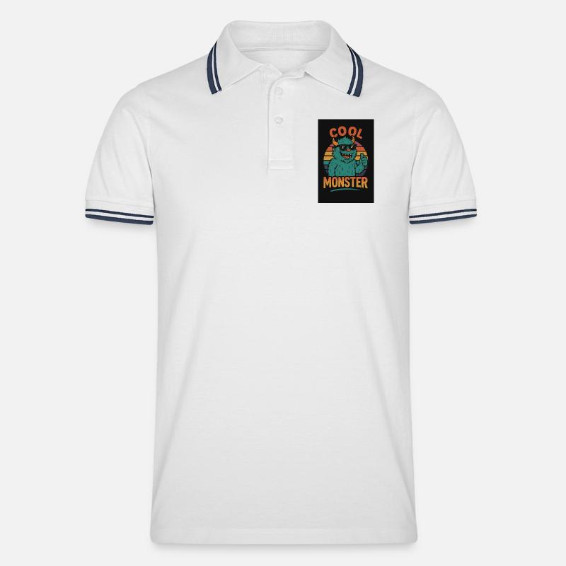 Mostro fantastico - Polo per uomo - bianco/navy