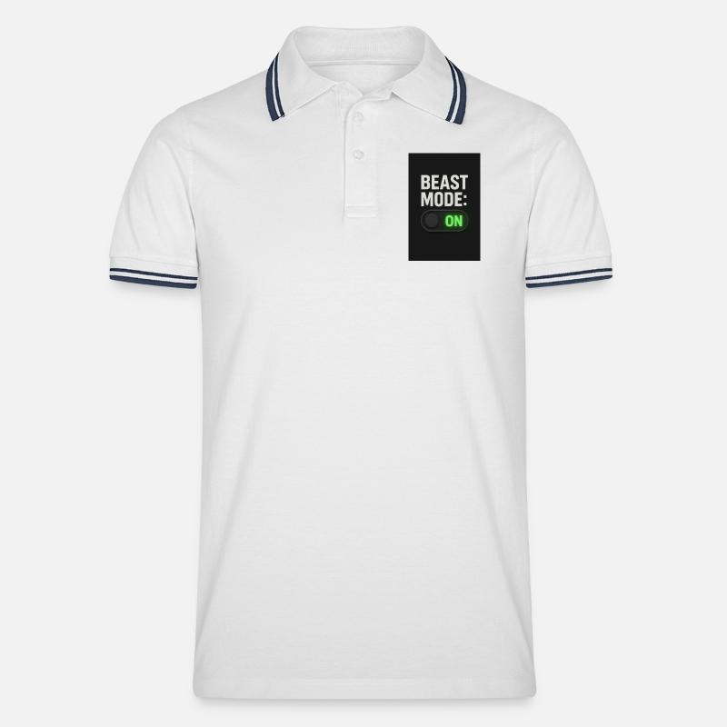 Beast Mod einschalten Schalter Design - Männer Tipped Poloshirt - Weiß/Navy