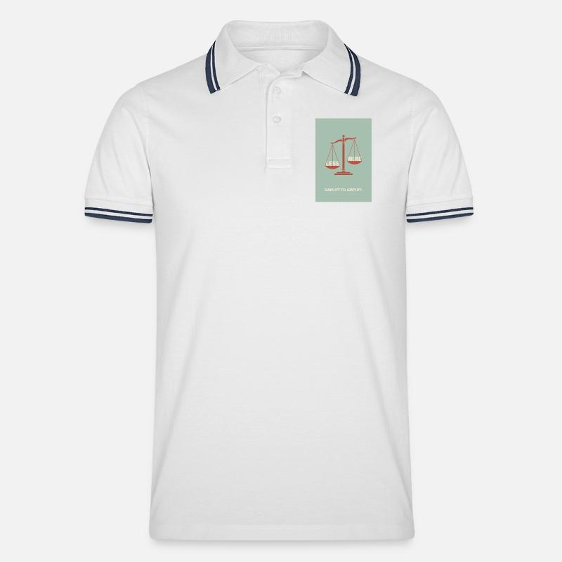 Moins, c’est plus - Conception d’affiche d’équilibre - Polo tipped Homme - blanc/marine