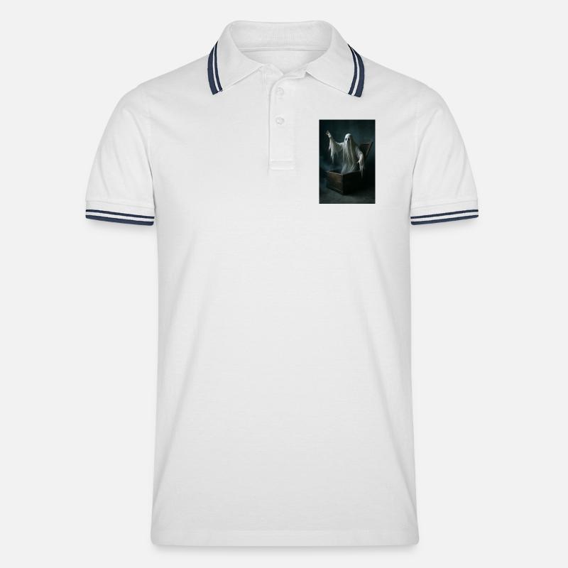 Geist aus dem Sarg - Männer Tipped Poloshirt - Weiß/Navy
