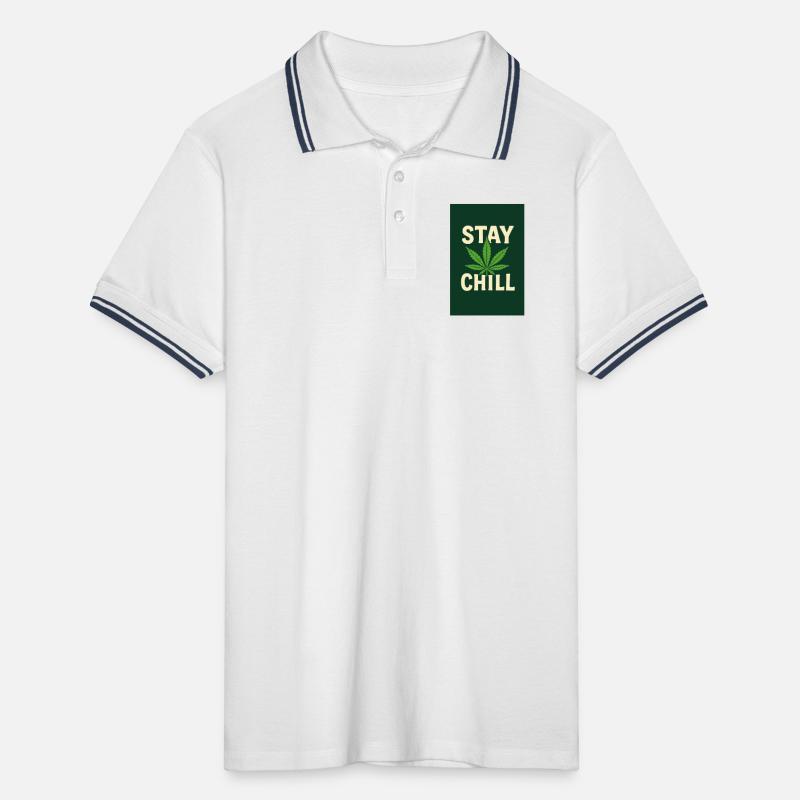 Stay Chill Feuille de Cannabis Polo tipped Homme