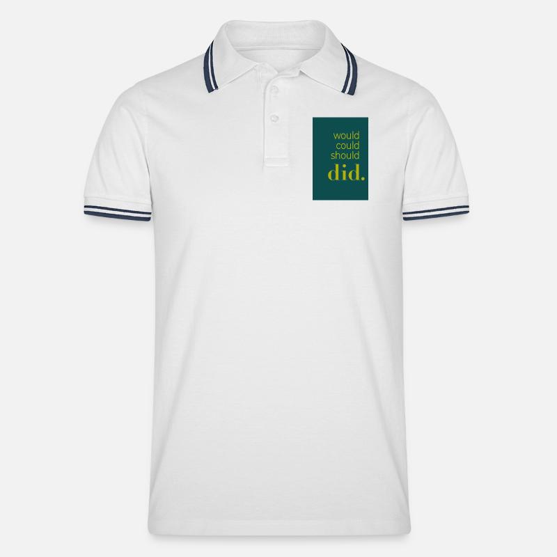 Did should could would Poster Design - Männer Tipped Poloshirt - Weiß/Navy