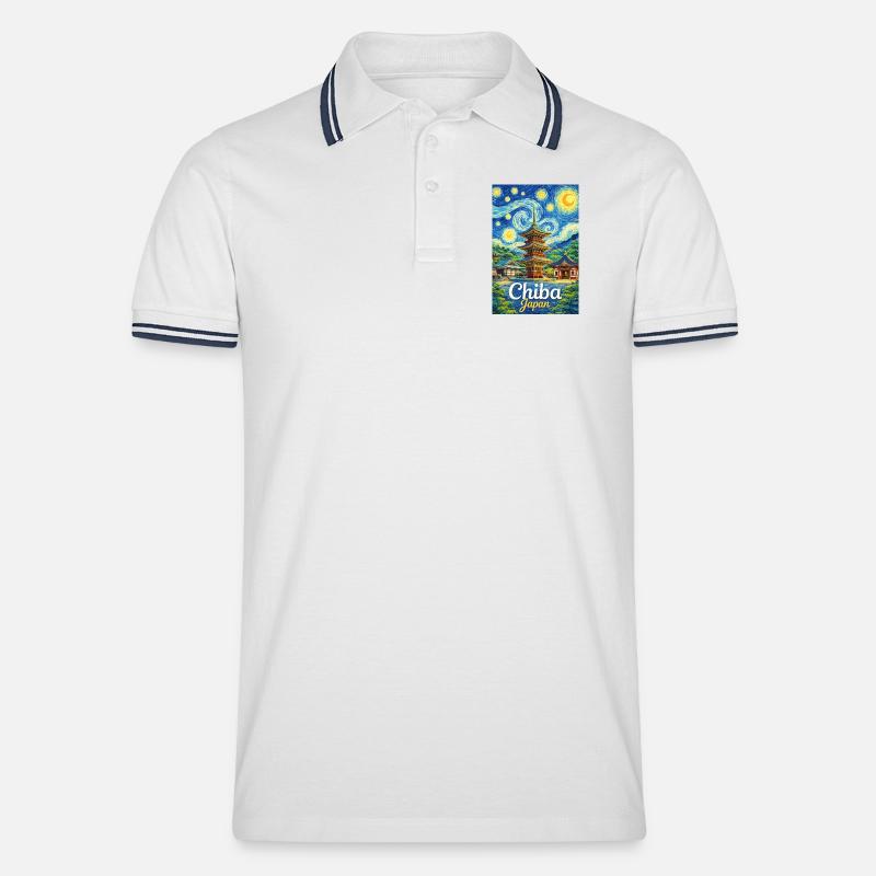 Chiba, Giappone - Polo per uomo - bianco/navy