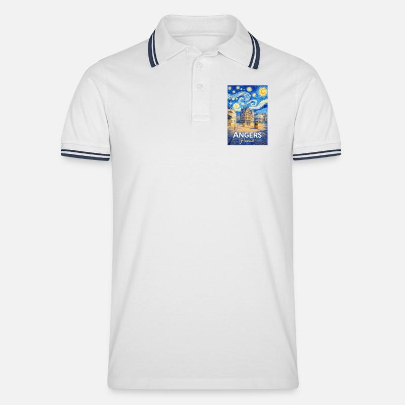 Angers, Francia - Polo per uomo - bianco/navy