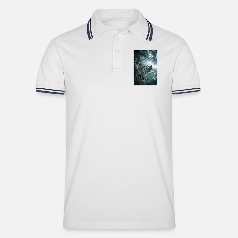 Winter Forest MTB Quest - Polo per uomo - bianco/navy