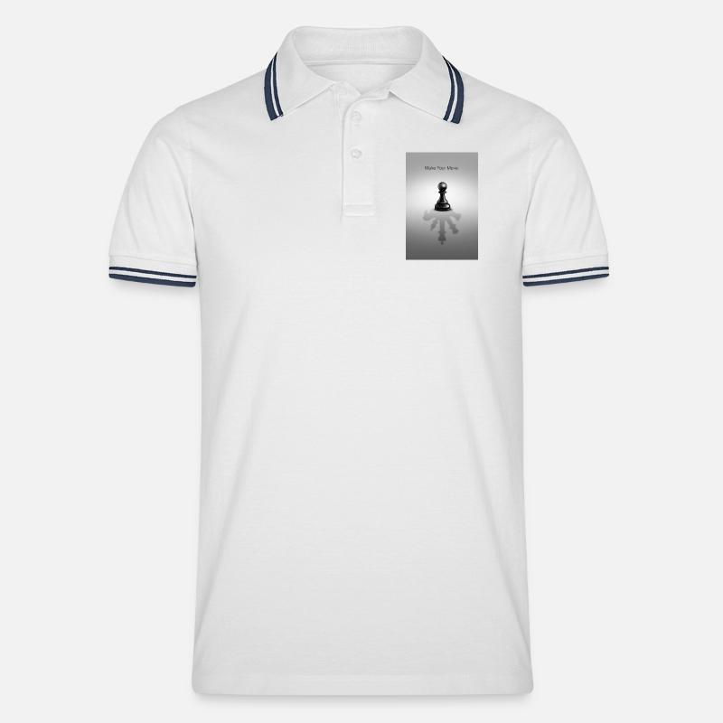 Make Your Move Minimal Mindset Design - Polo tipped Homme - blanc/marine