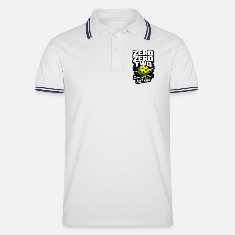 Zéro Zéro Deux – Allons-y Balle - Polo tipped Homme - blanc/marine