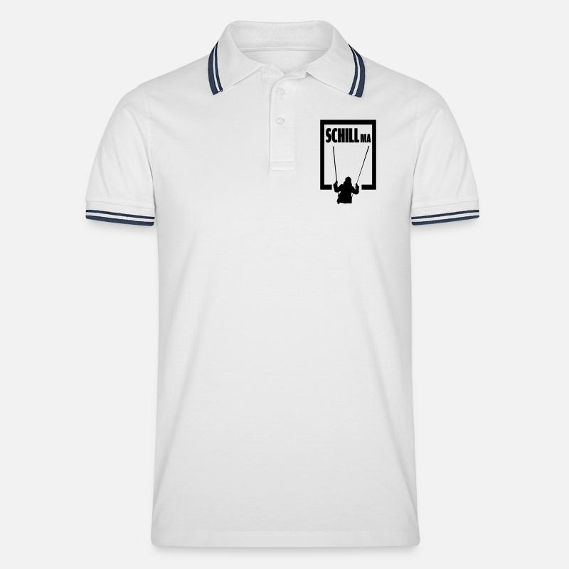 SchillMa - Männer Tipped Poloshirt - Weiß/Navy