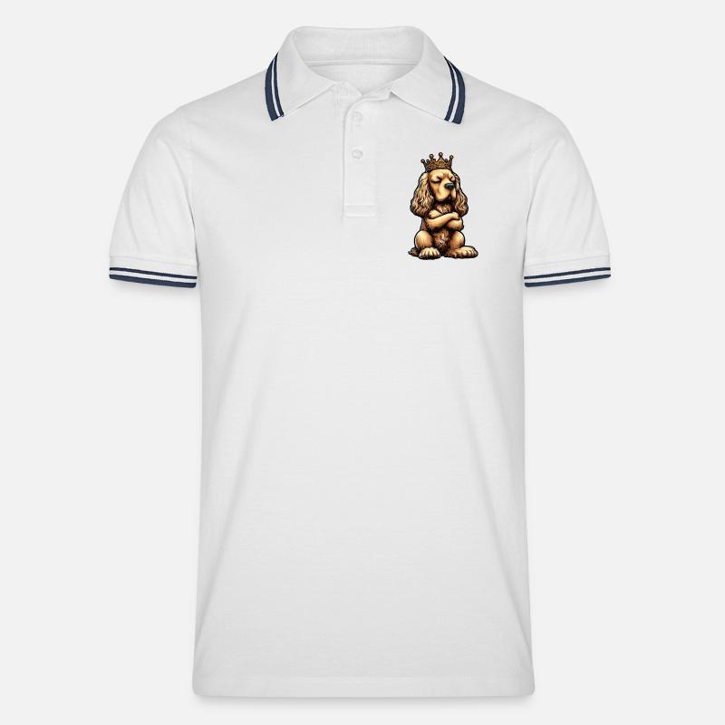 Cocker Spaniel Cockerhund Cocker Spaniel Besitzer - Männer Tipped Poloshirt - Weiß/Navy