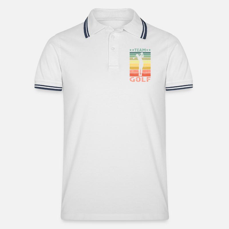 Golf - Männer Tipped Poloshirt - Weiß/Navy