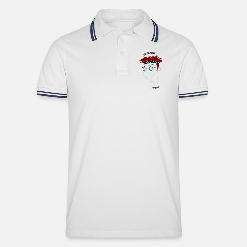 75 % oder mehr in allem, Mann - Männer Tipped Poloshirt - Weiß/Navy