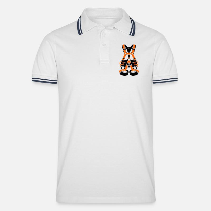 Klettergurt Baumpflege Baumkletterer Klettern - Männer Tipped Poloshirt - Weiß/Navy