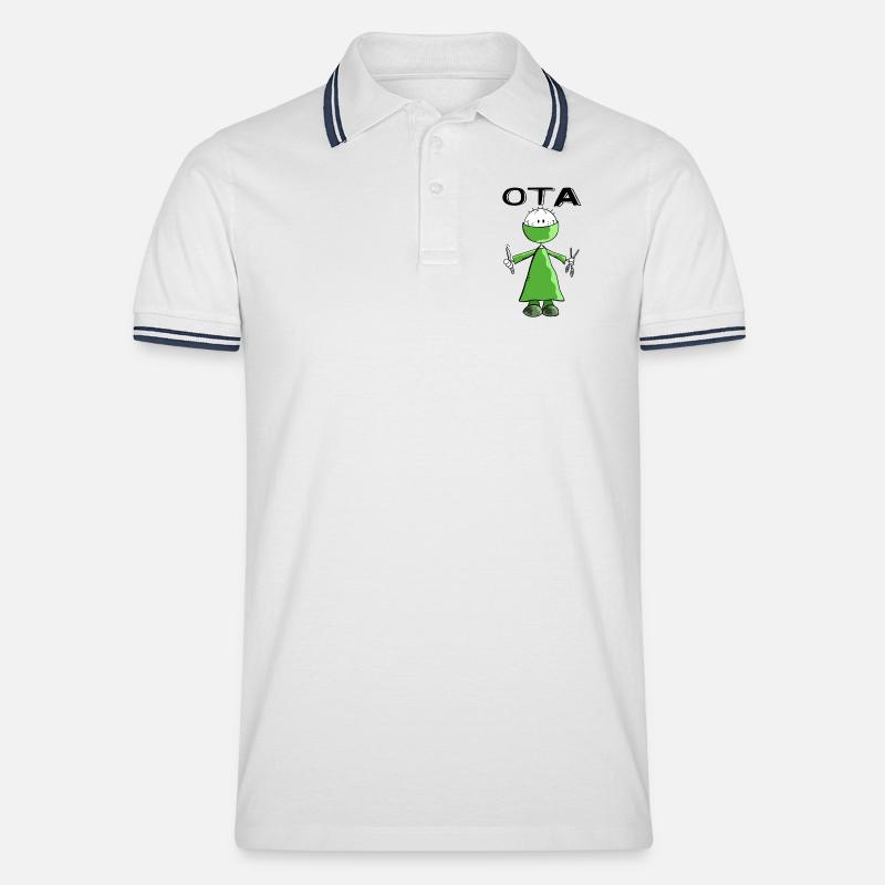 Operationstechnischer Assistent Strichmann - OTA - Männer Tipped Poloshirt - Weiß/Navy