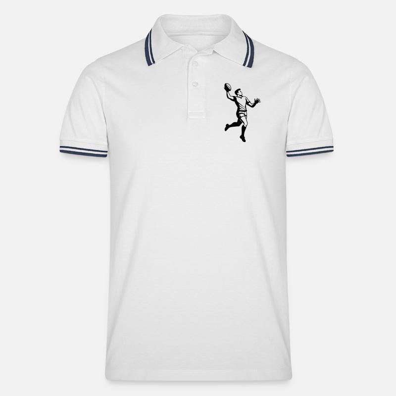 Rugby - Men's Tipped Polo Shirt - white/navy
